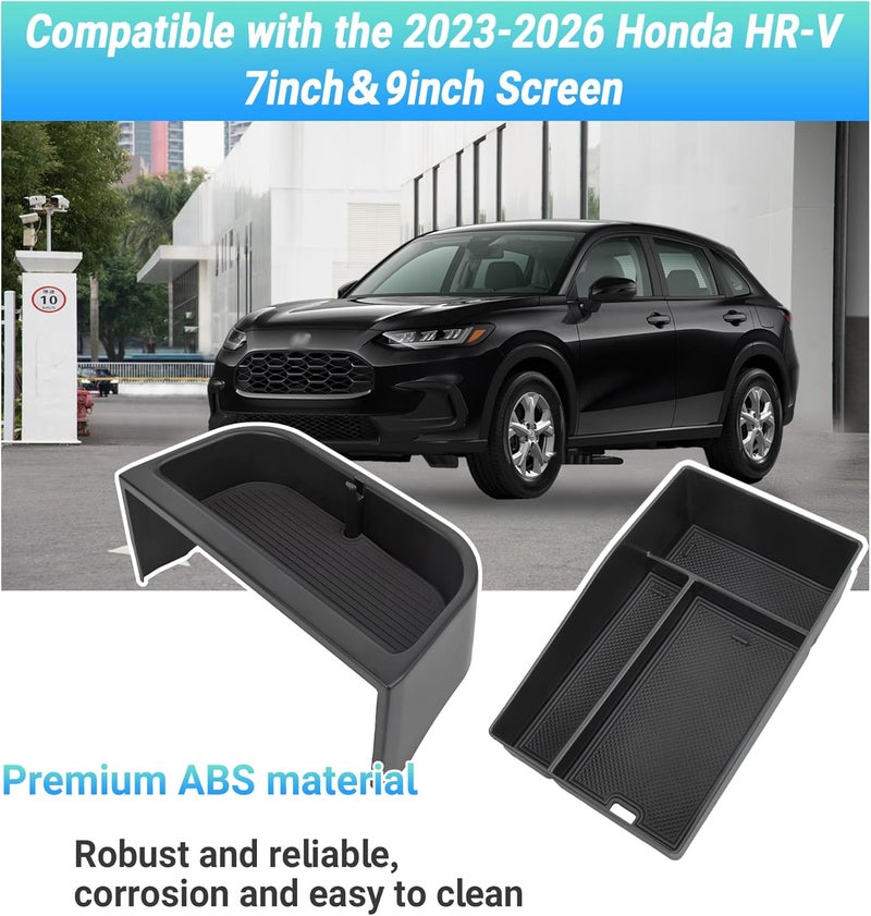 Sinminou Center Console Organizer Compatible with 2023-2026 Honda HR-V Interior Accessories, Armrest Tray＆Dashboard Storage Organizer Box, Fits both Honda HRV 7-inch and 9-inch Screen - Image 2